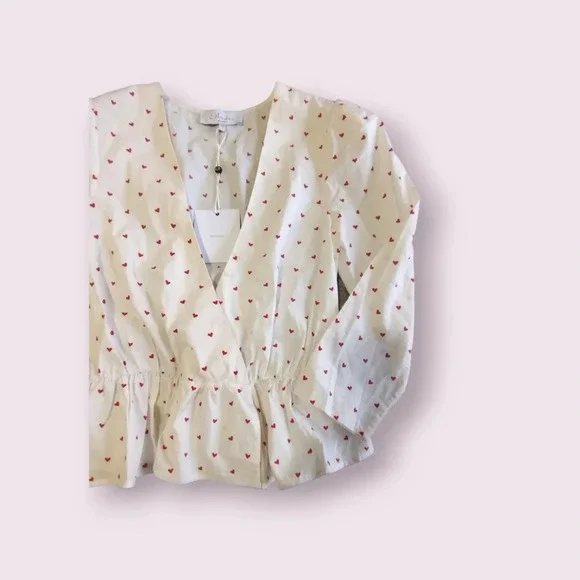 L'ACADEMIE los Angeles Revolve Dahlia V neck Heart Top Size S - Picture 5 of 12